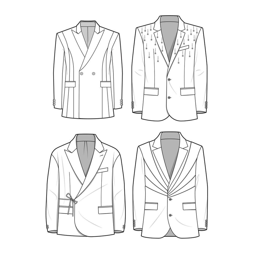 Blazer coat formal jacket illustration. vector