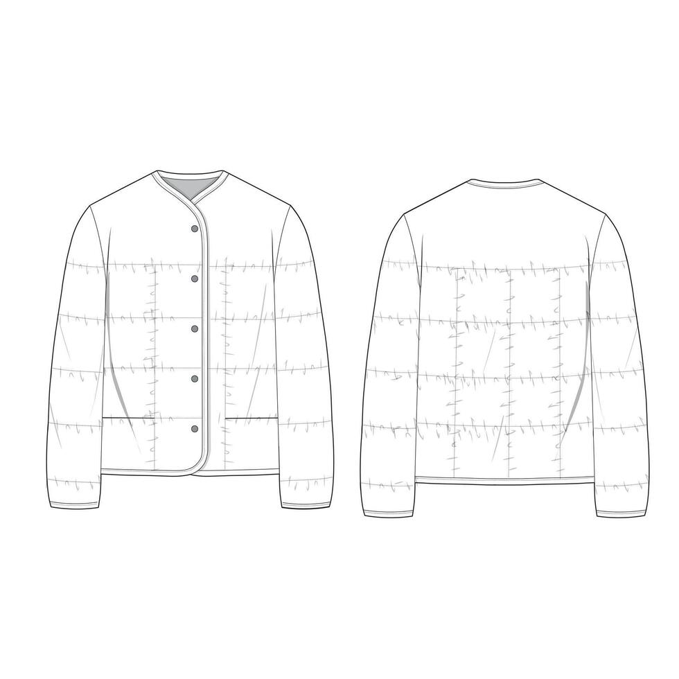 Quilted Jacket sketch artwork outerwear vector