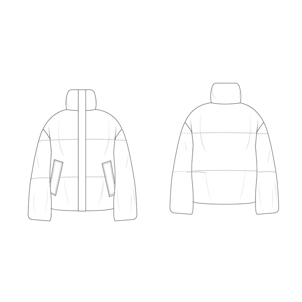 Puffer women's jacket vector
