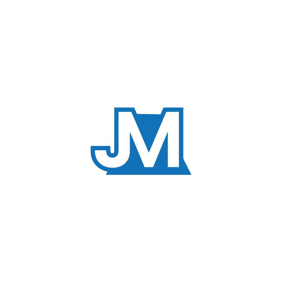 JM MJ Letter flat Unique modern flat abstractmonogram Initial Logo Design Template Illustration. JM MJ elegant and Professional icon design vector