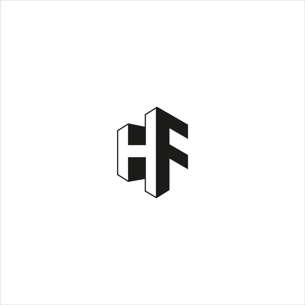 HF Initial Logo Design Template Illustration. HF elegant and Professional icon design vector