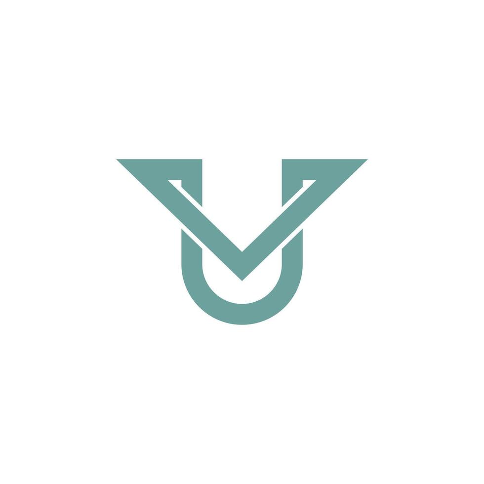 VU UV Letter flat Unique modern flat abstract monogram Initial Logo Design Template Illustration. VU UV elegant and Professional icon design vector