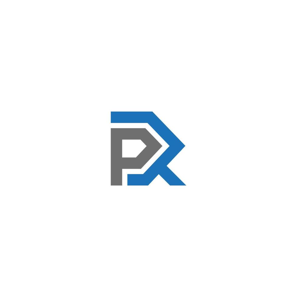 PR Letter monogram Initial modern flat abstract logo design. PR elegant and Professional icon design vector