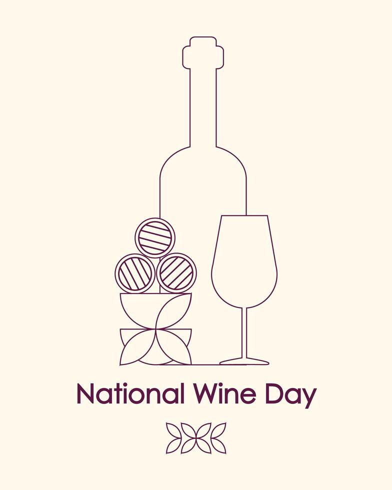 National Wine Day. Minimalist Wine Day Poster, May 25. vector