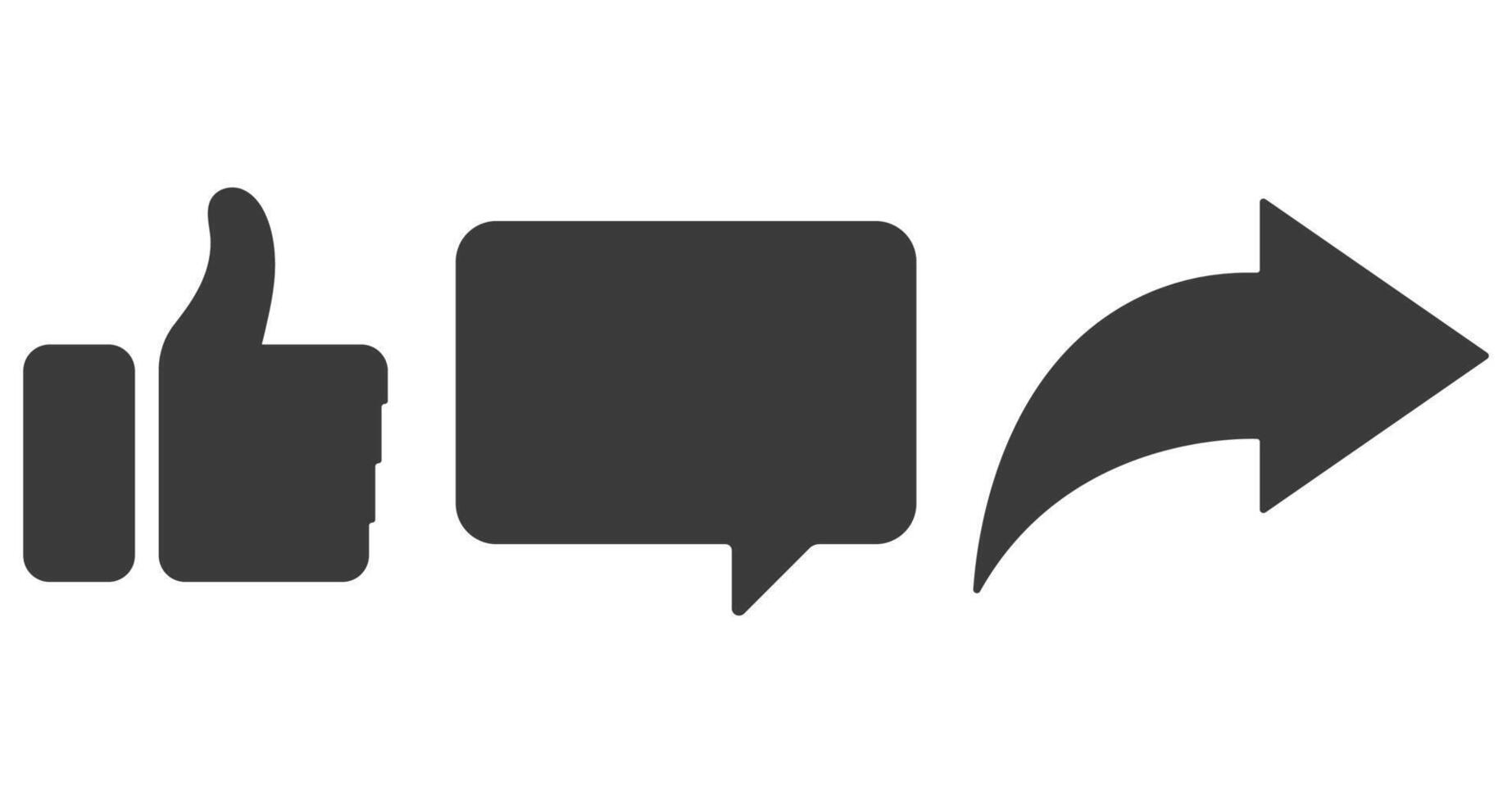 Like, comment and share icon isolated on white background. vector