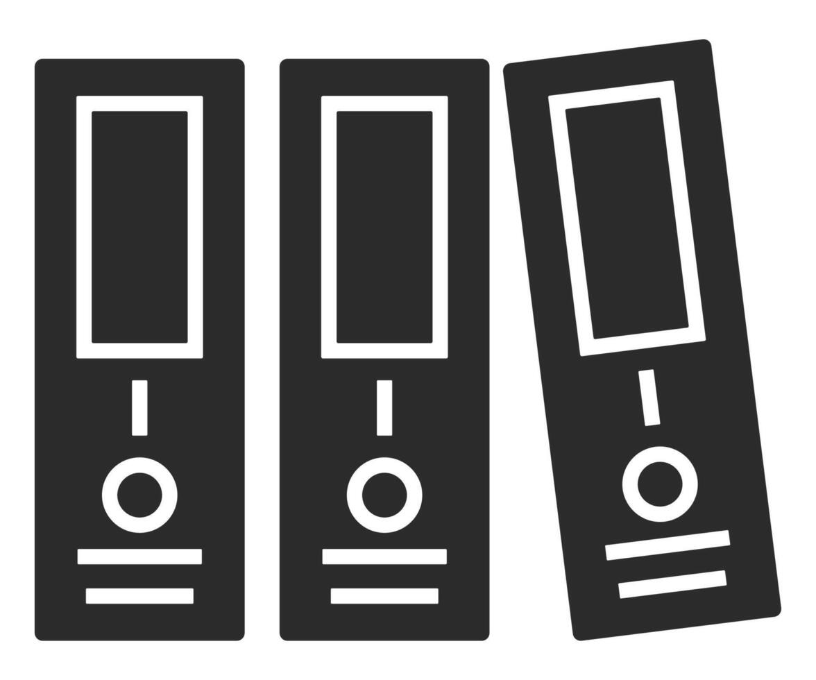 Flat icons of binder isolated on white background. vector
