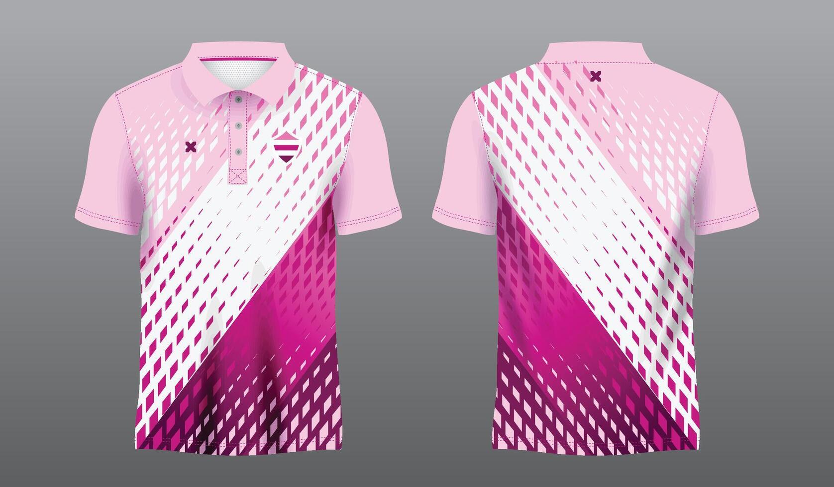 light pink and purple abstract pattern polo sport shirt sublimation jersey template vector