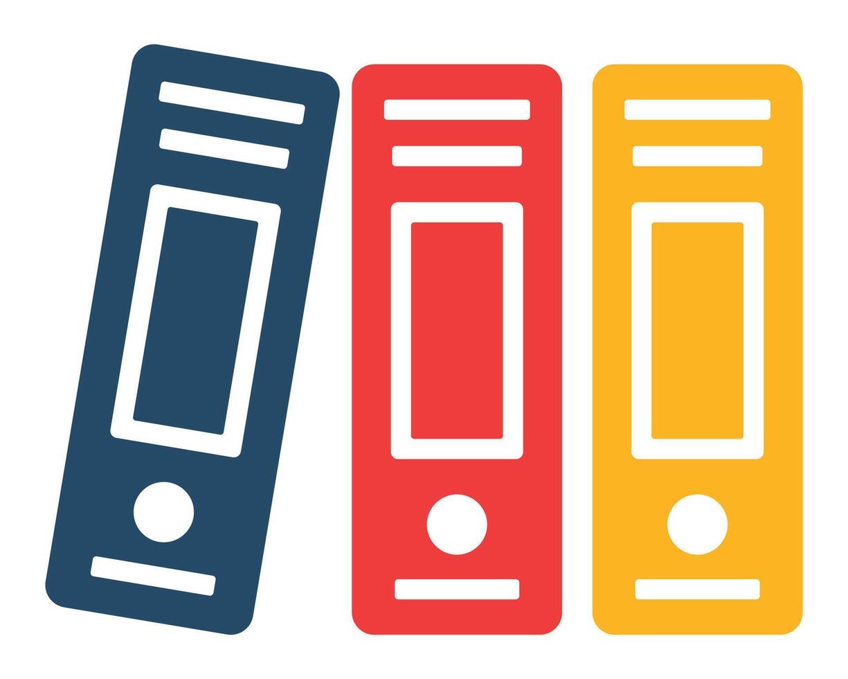 Row of binders icon isolated on white background. vector
