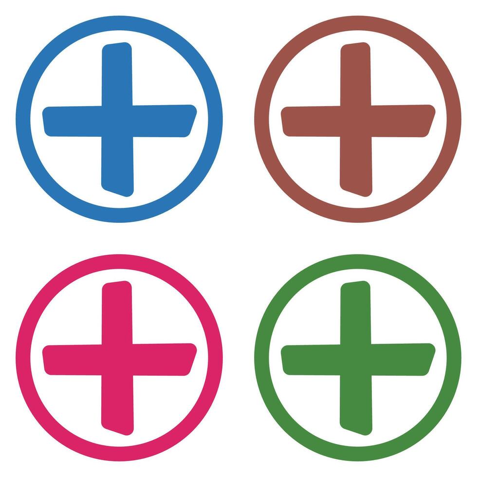 Plus icons isolated on white background. vector
