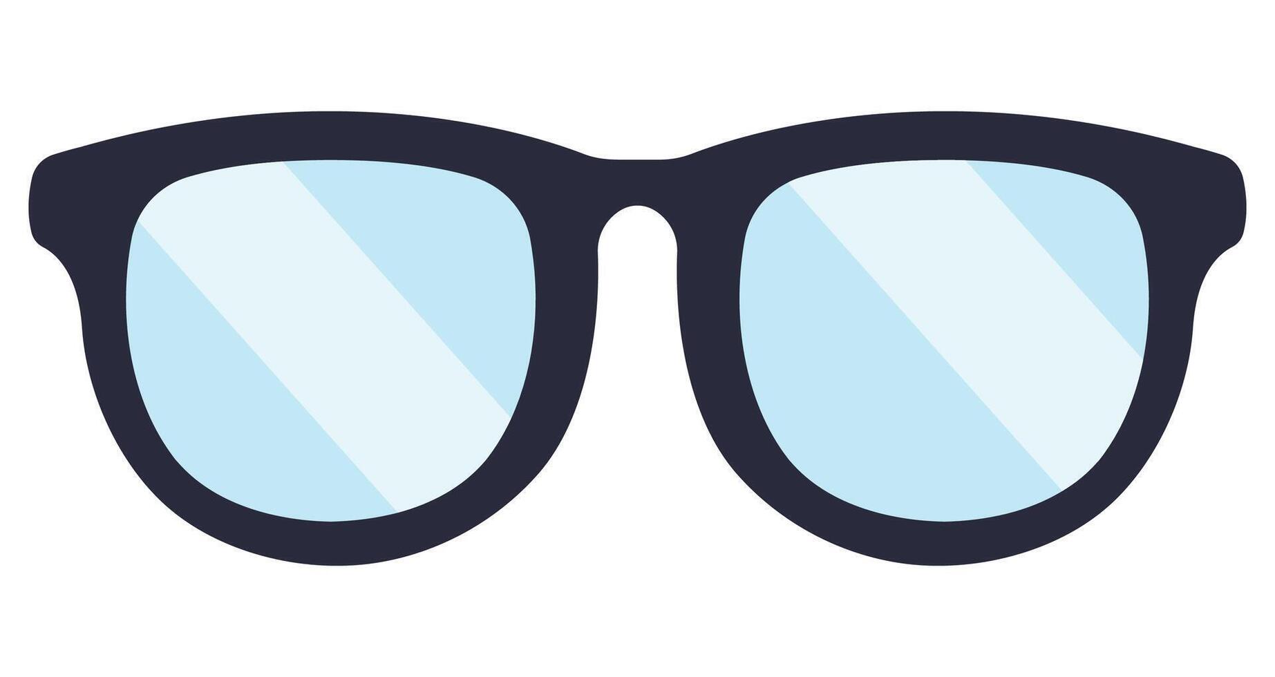 Sunglasses black color flat icon isolated on white background. vector