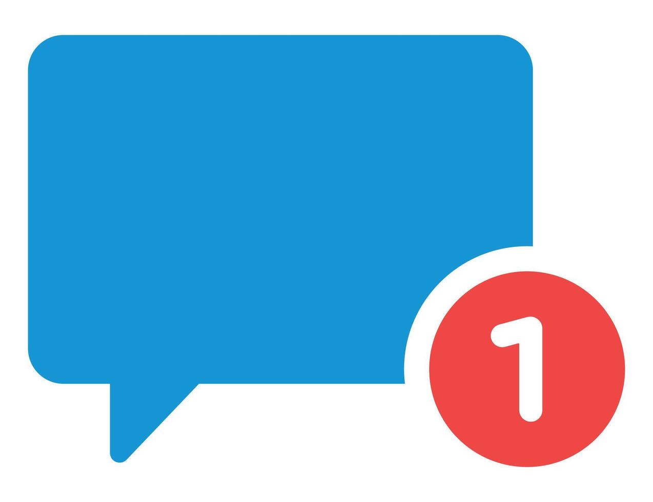 Chat notification flat icon isolated on white background. vector