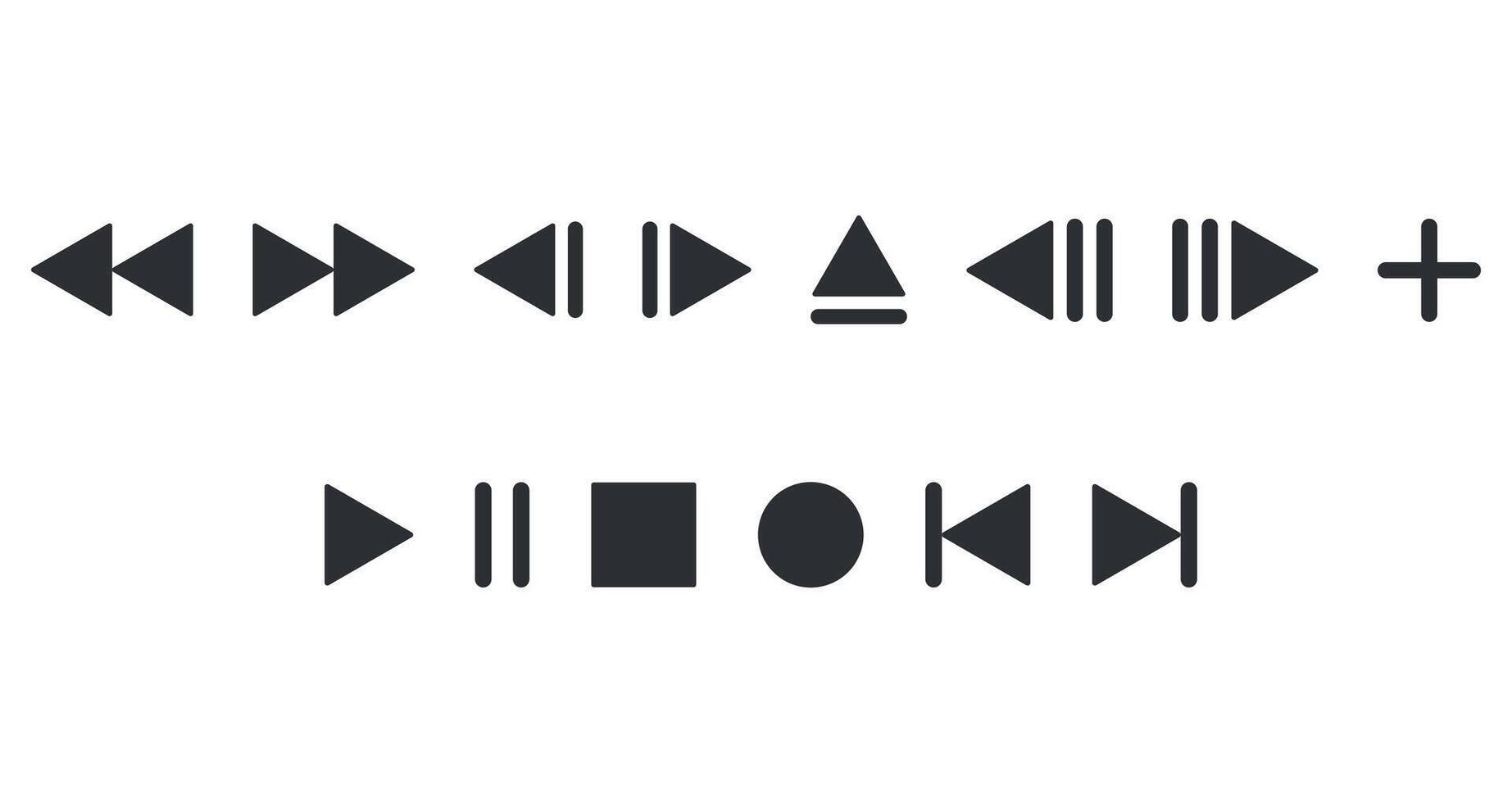 Audio player icons isolated on white background. vector
