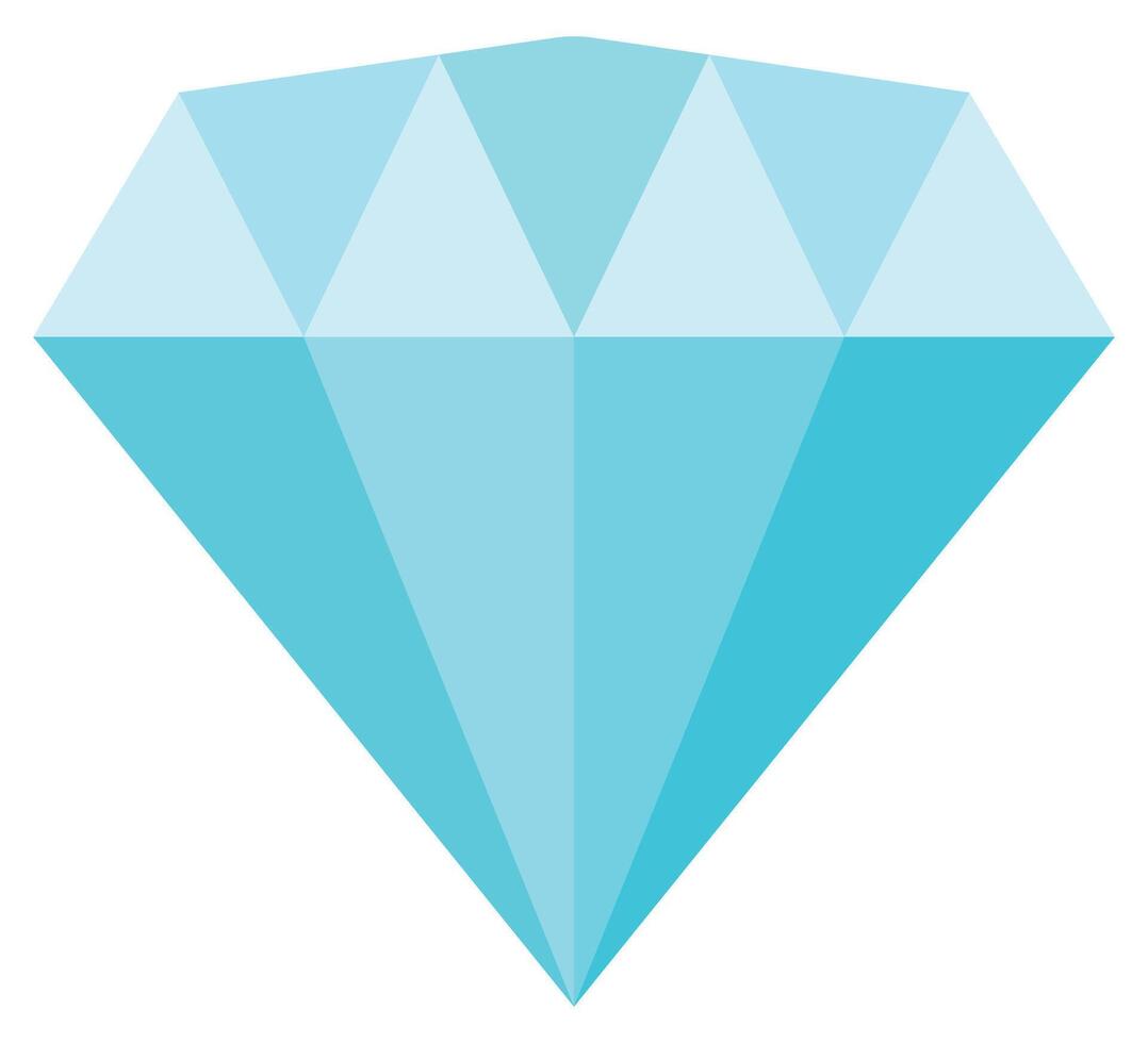 Blue diamond symbol isolated on white background. vector