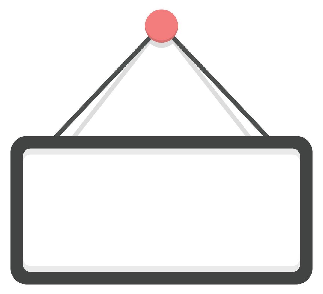 Empty plate hanging isolated on white background. vector