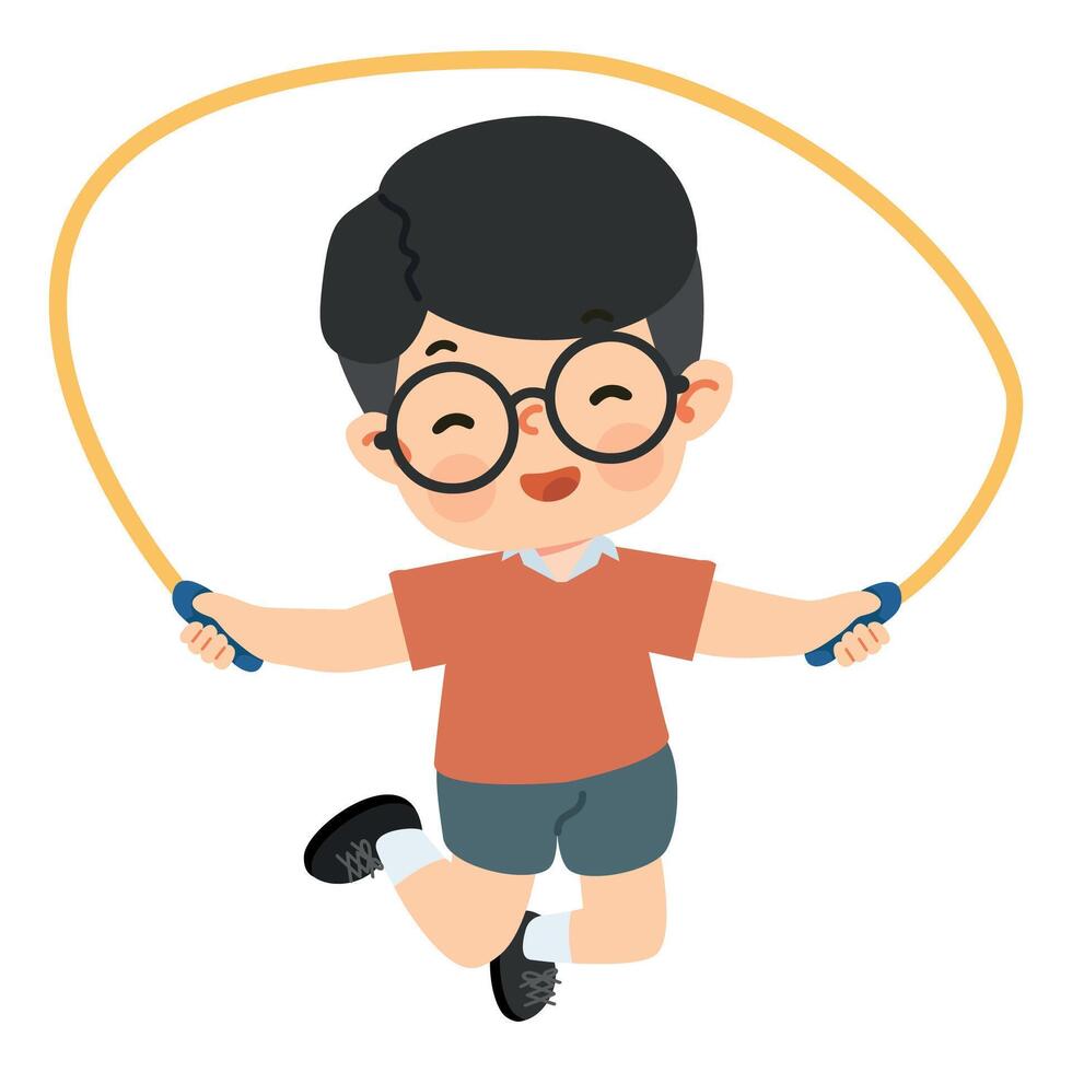 Cute Boy Playing With Rope vector