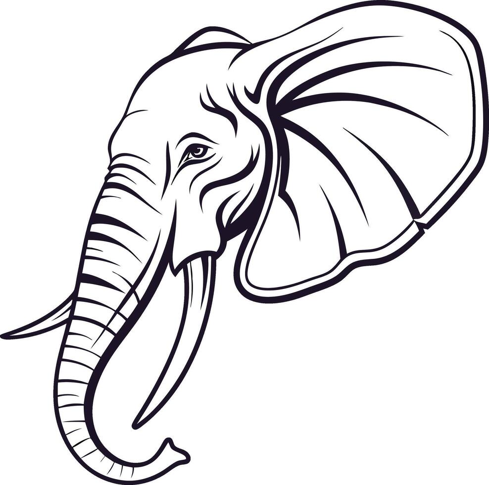 Elephant Face Graphic Style vector