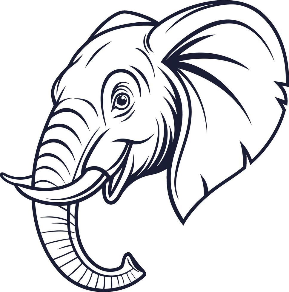 Elephant Face Jungle Animal vector