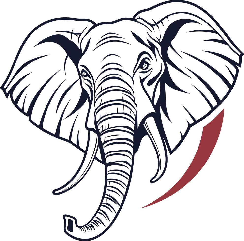 Fierce Elephant Face vector