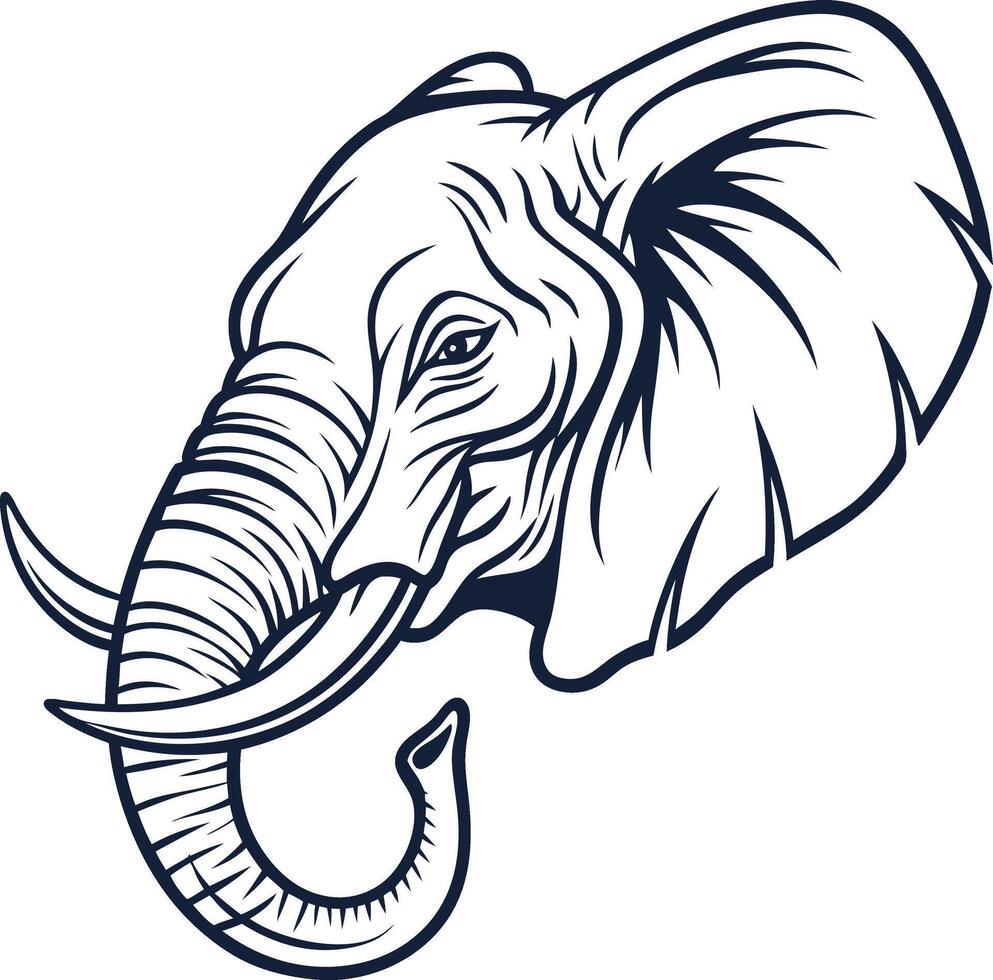 Elephant Face Artistic Animal vector