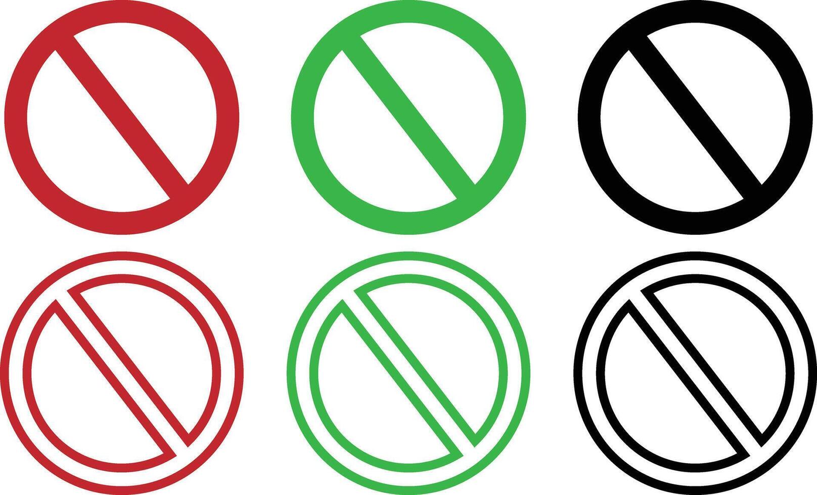 Editable No Icon Collection vector