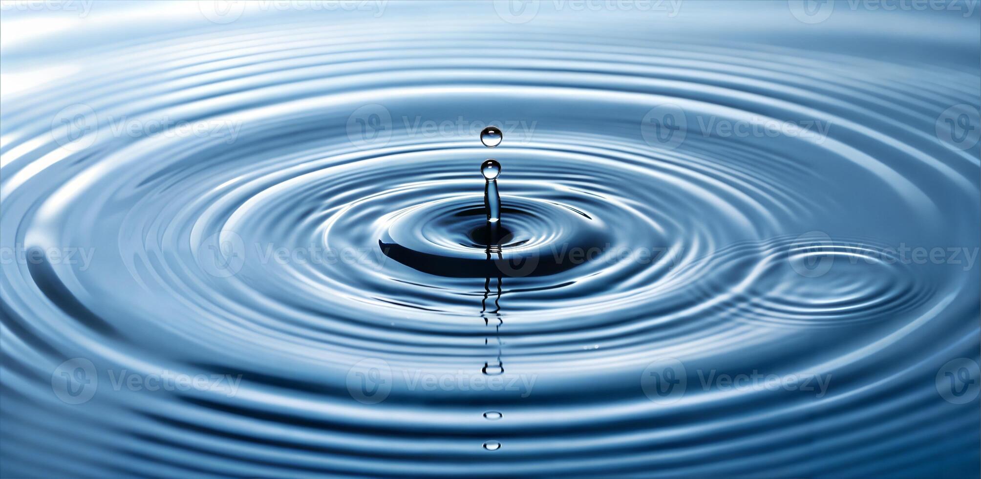 Close Up View of Water Ripple Effect with Concentric Rings photo