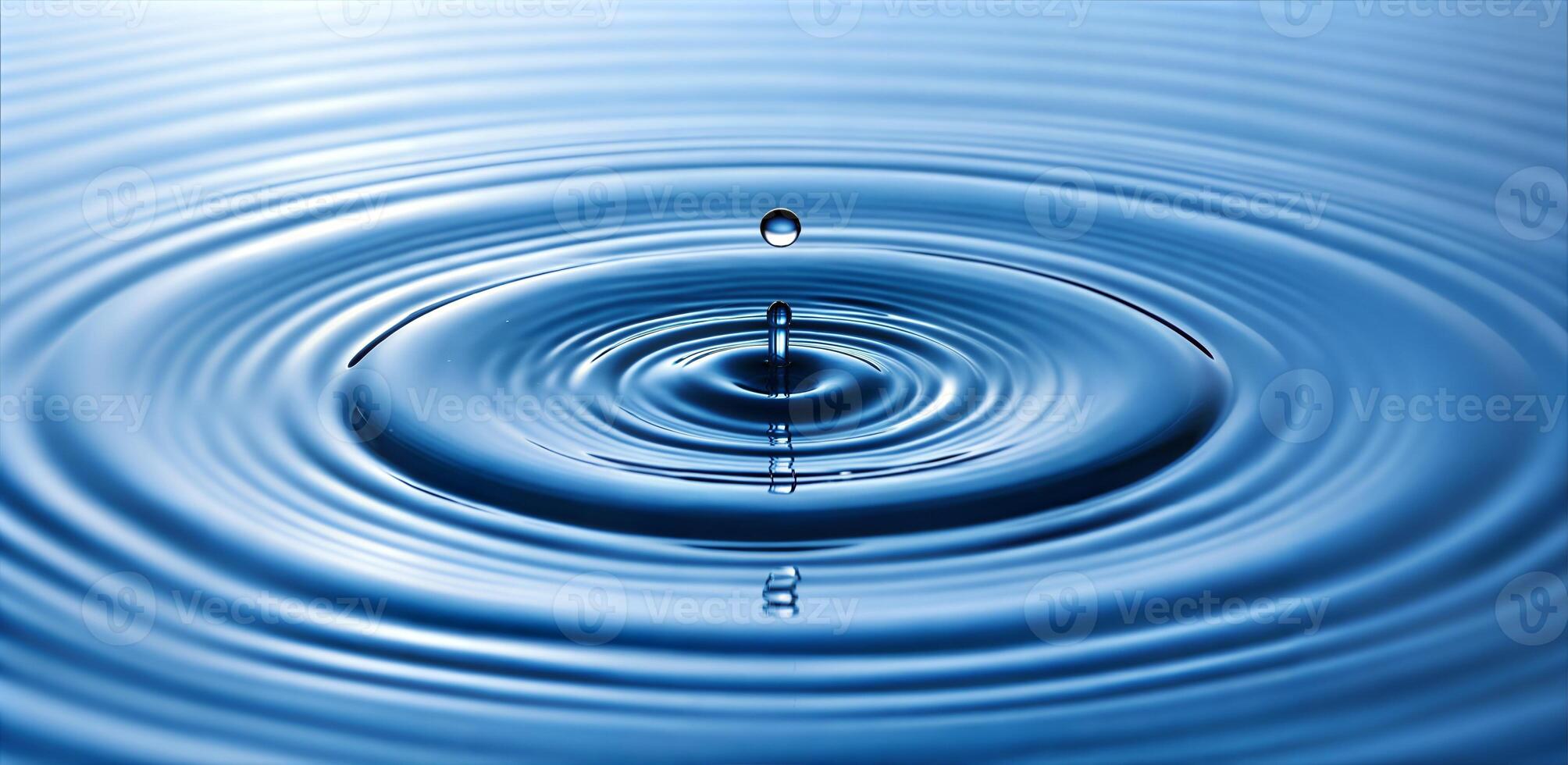 Concentric Water Rings Created by Droplet Disturbance photo