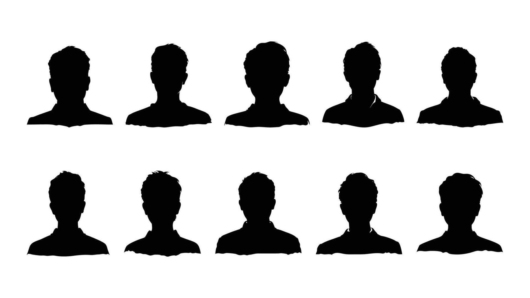 silhouettes of people, including a set of men icons and avatars, offer a diverse collection of human figures in profile and outline vector