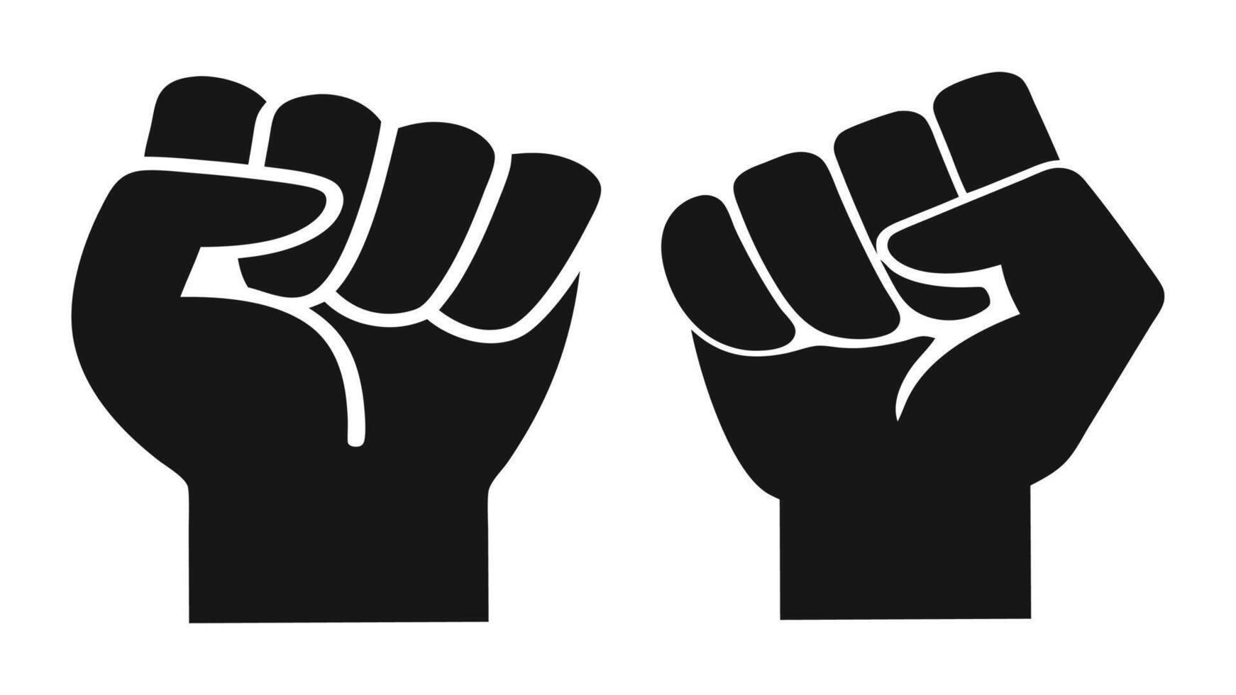 Two illustration featuring a raised fist, symbolizing solidarity and strength. worker's day, labor day, Labour day concept vector