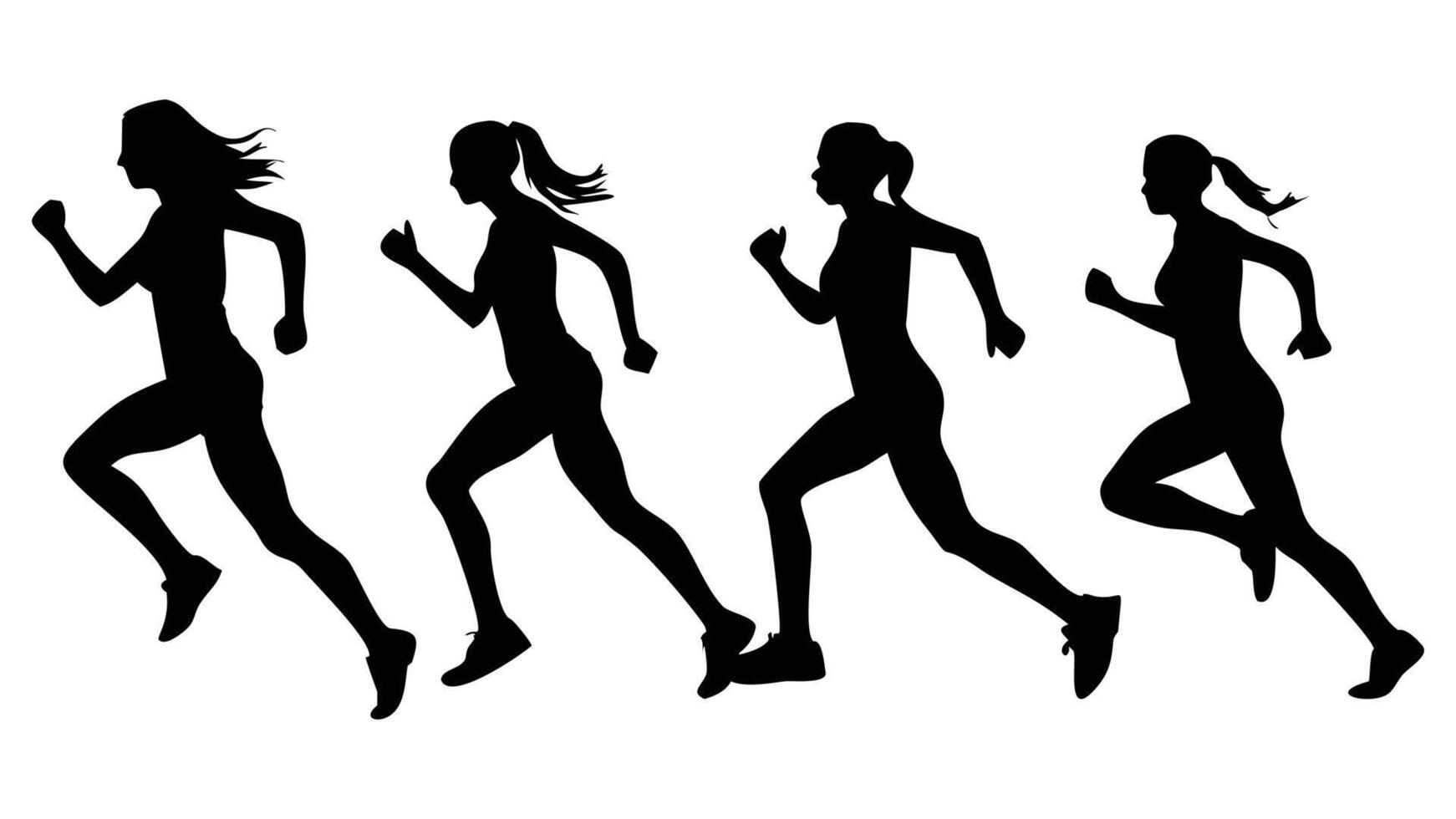 The evolution of dance is captured in silhouettes of women and girls, their human figures expressing art through rhythmic body movements and music vector