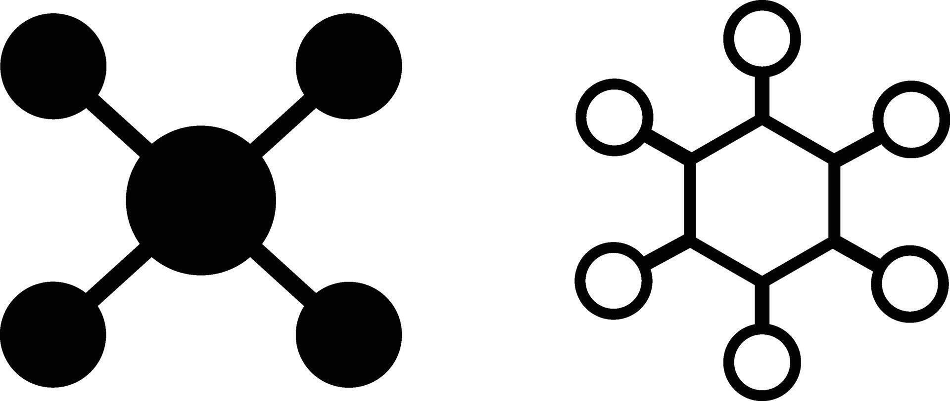 Molecular Structures Simple and Complex Network Diagrams vector
