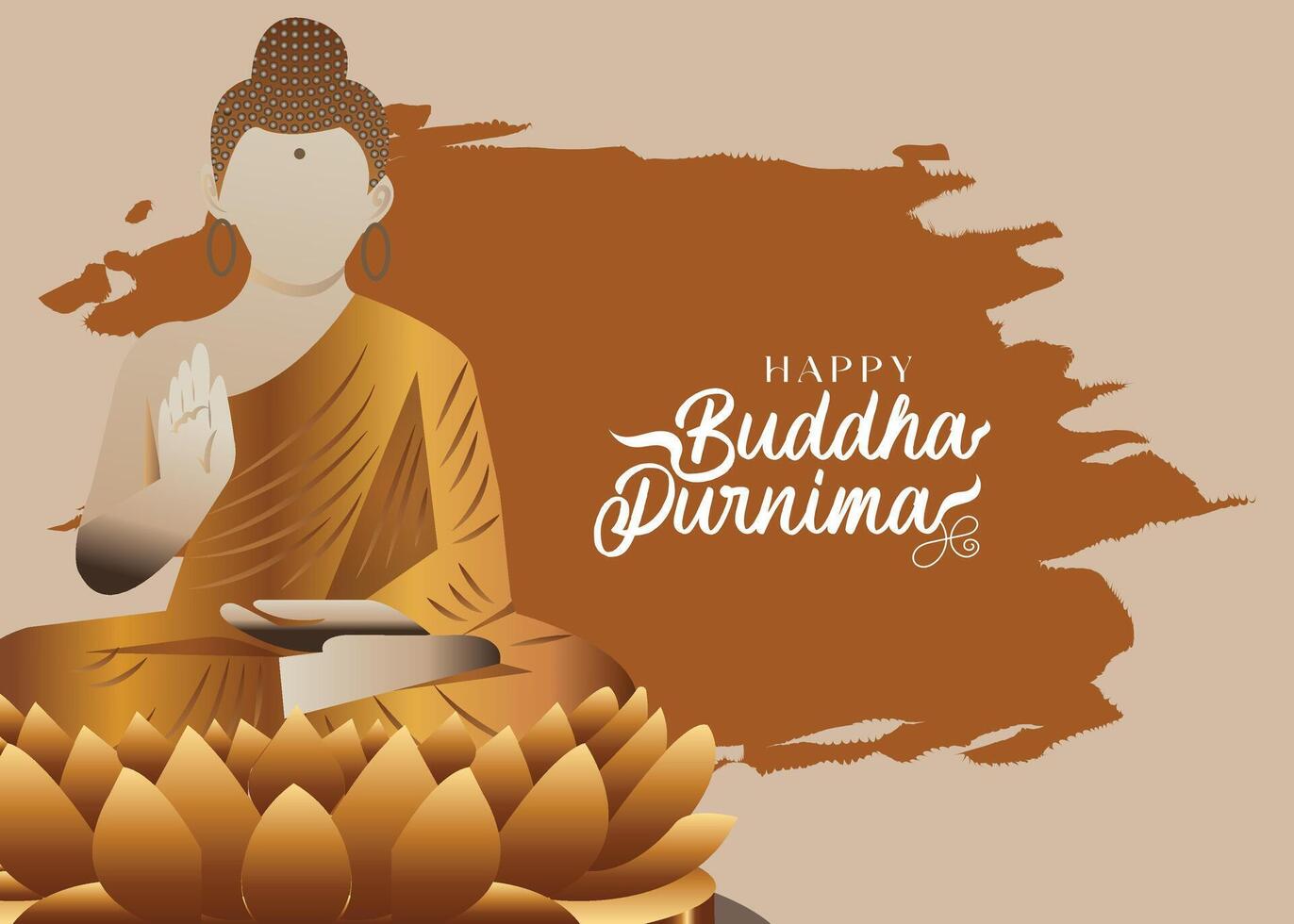 Celebrate Buddha Purnima, Vesak Day, or Buddha Jayanti with a calm Buddha illustration great for banners, posters, social media posts, and Happy Vesak Day greetings. vector