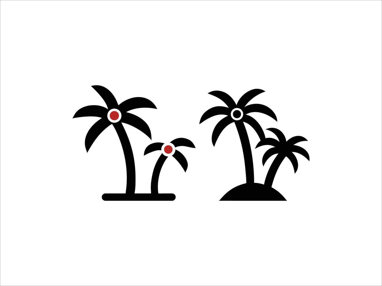 palm leaf logo set vector