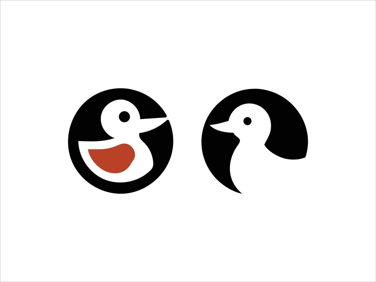 Duck logo design set vector