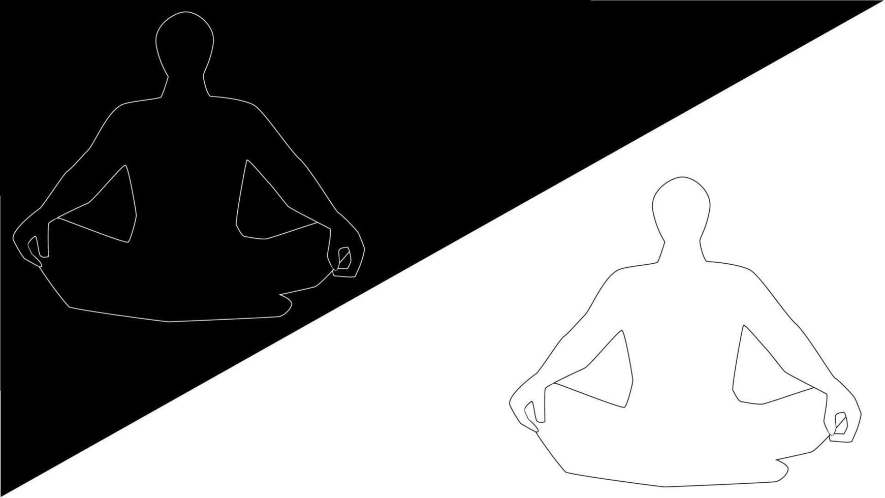 Meditator meditation silhouette stroke eps vector