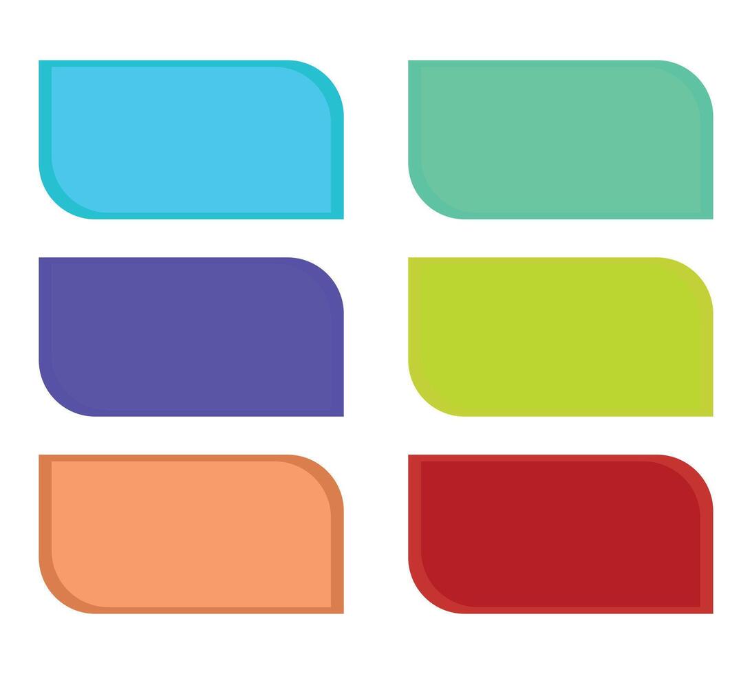 A set of colorful sticker icons and blank paper banners for web design vector