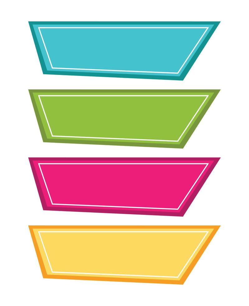Colorful origami banners, a set of paper design elements like speech bubbles vector
