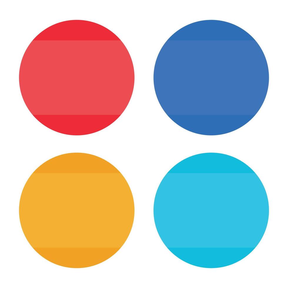 A set features round, glossy web buttons in various colors, ideal as shiny 3D icons for internet design vector
