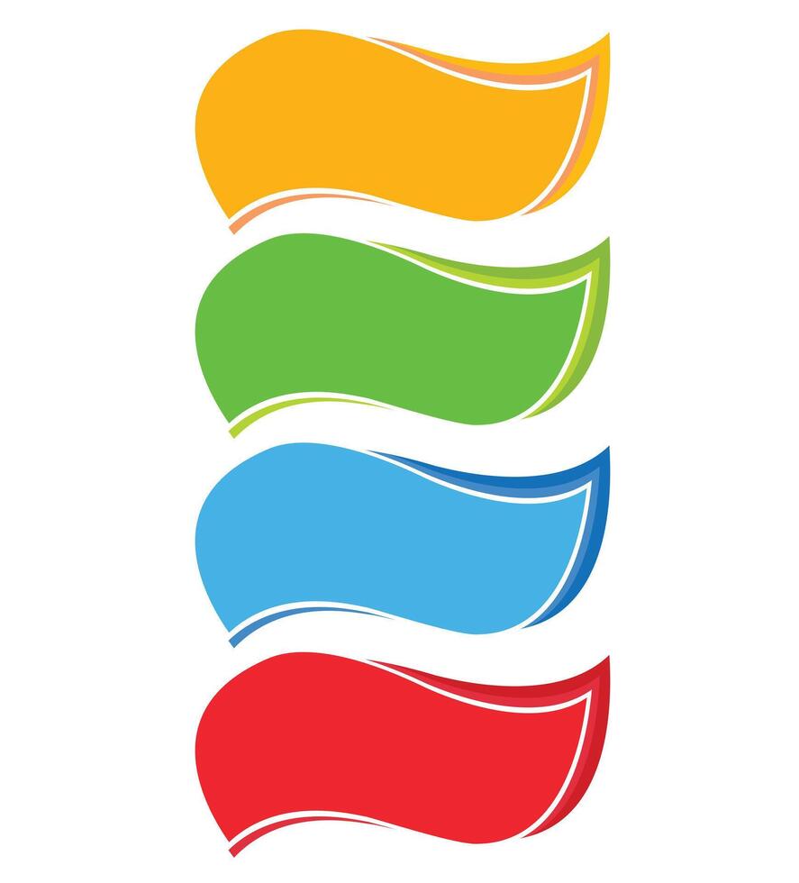 Colorful ribbons and banners set for web design elements vector