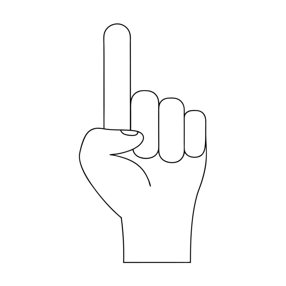 Minimalist Raised Finger Hand Icon vector