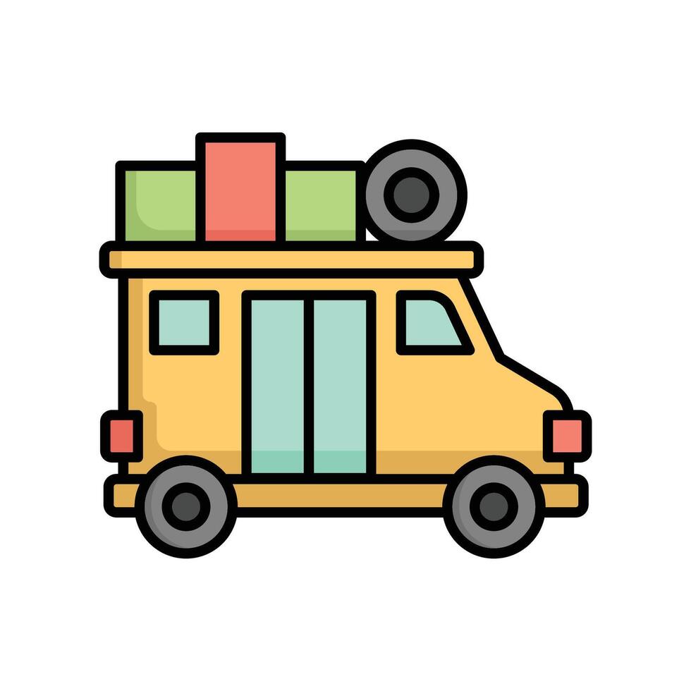 Line Art Tour Bus Icon Minimalist vector