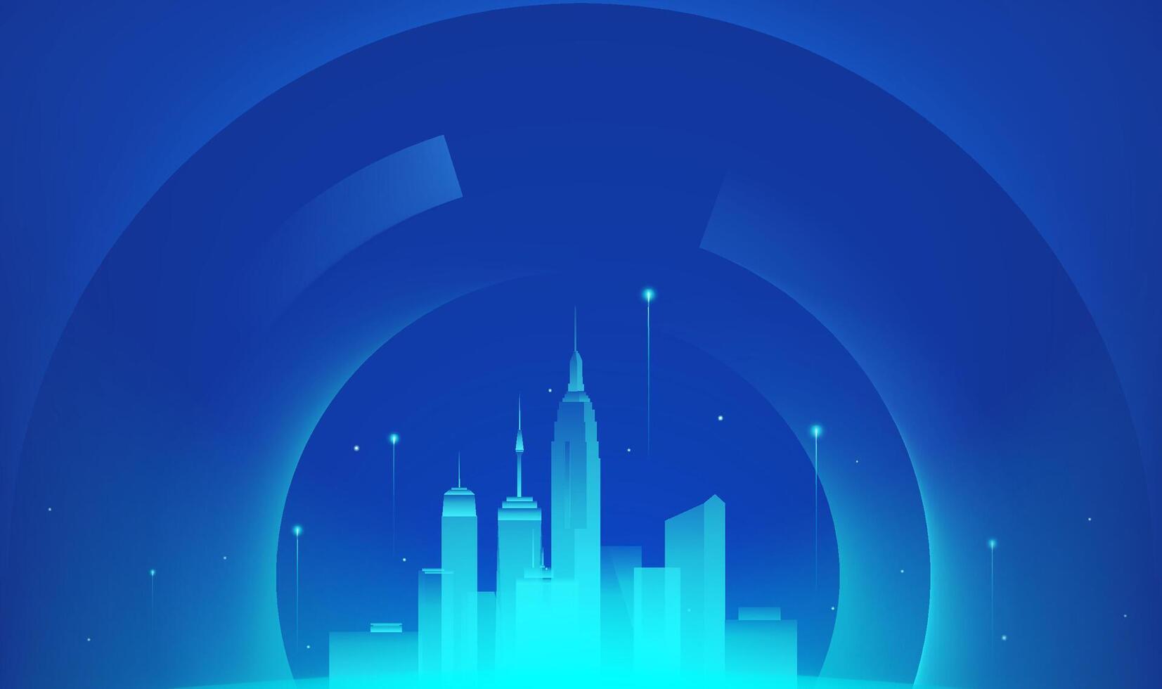 Abstract horizontal background design technology sense blue light city vector