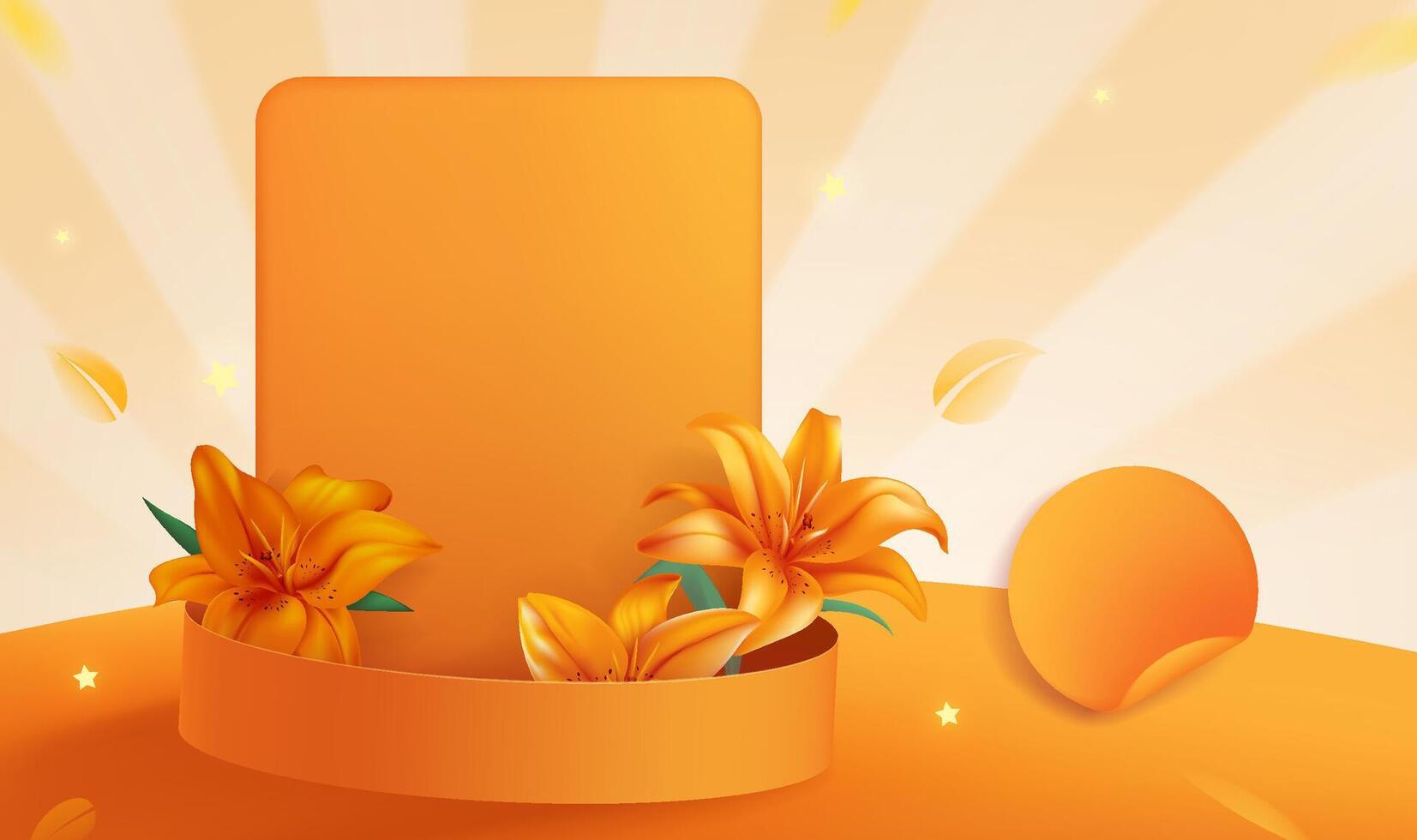 Yellow horizontal background design business label with ribbon vector