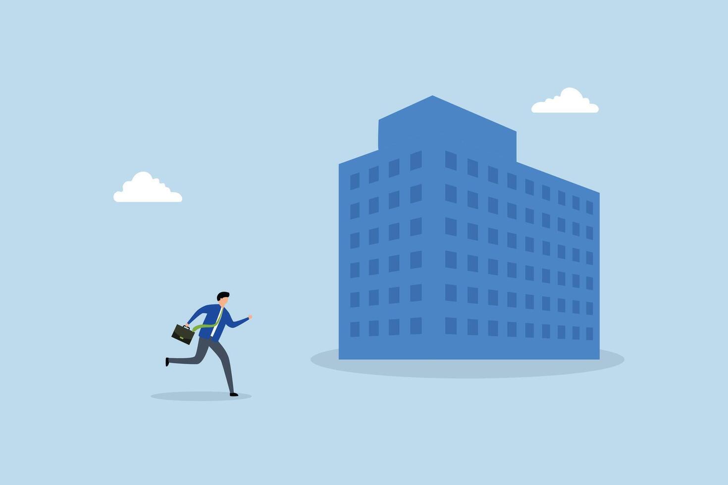 Employee come to office, businessman come to office building to interview or work. vector