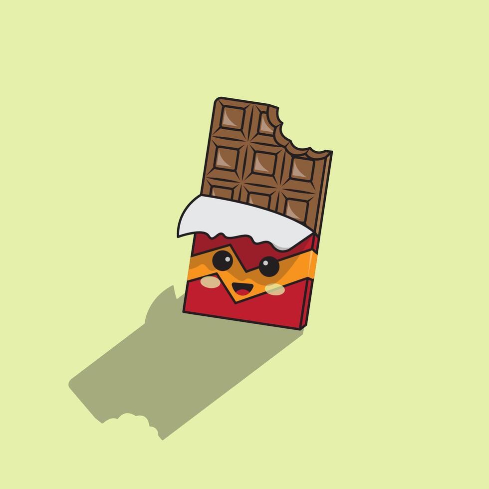 cute brown character with shadow vector
