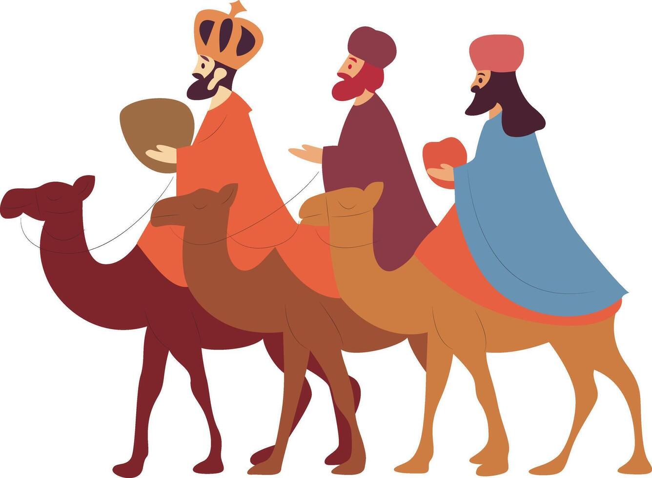 Three Wise Men Camels Christmas Journey vector
