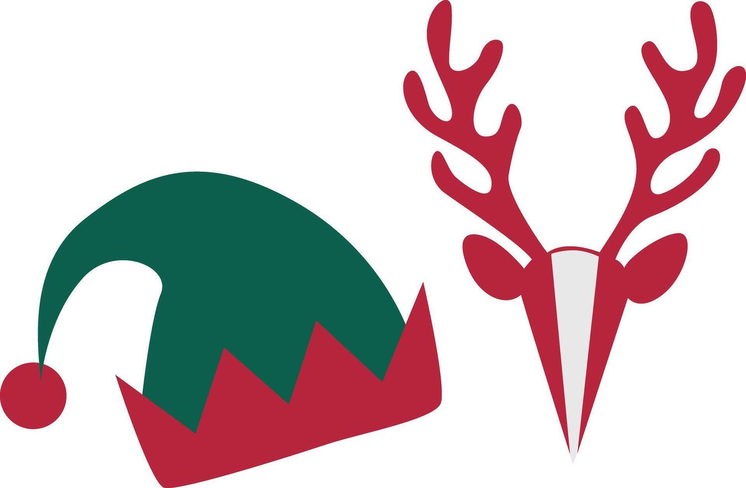 Christmas Elf Hat Reindeer Antlers Design vector