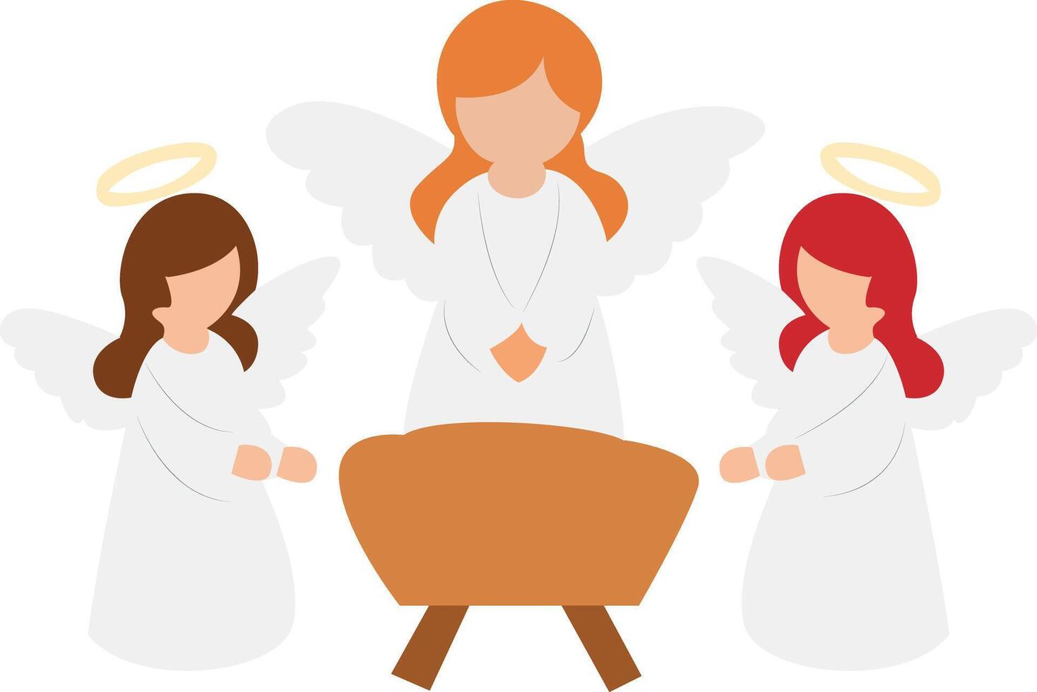 Three Angels Nativity Scene Illustration vector