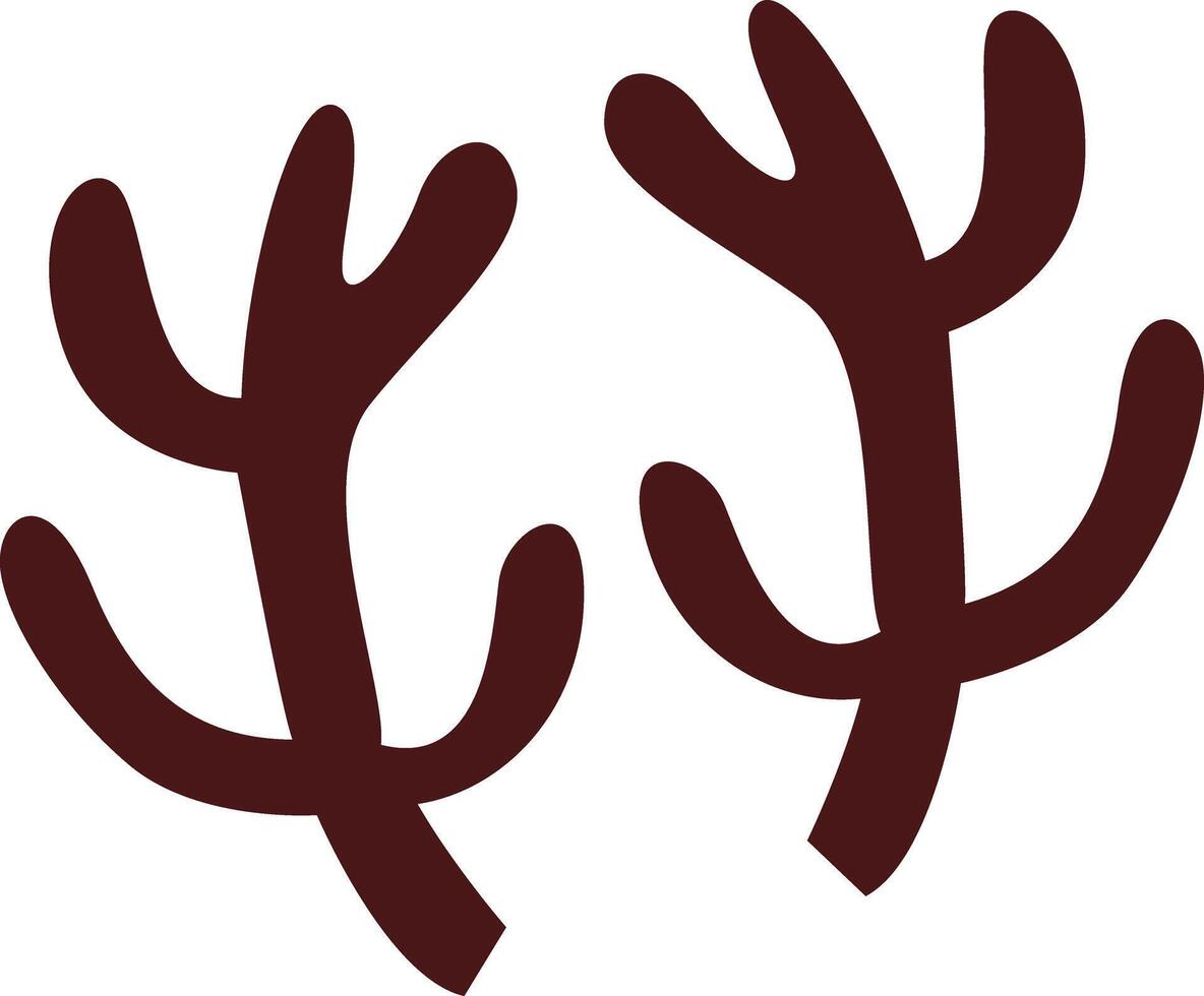 Dark Red Reindeer Antlers Clipart vector