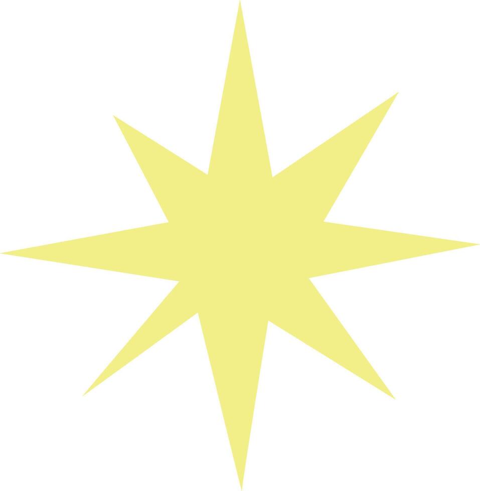 Yellow Ten-Pointed Star Shape Icon vector