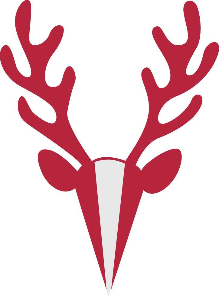 Red Deer Antlers Head Design Graphic vector